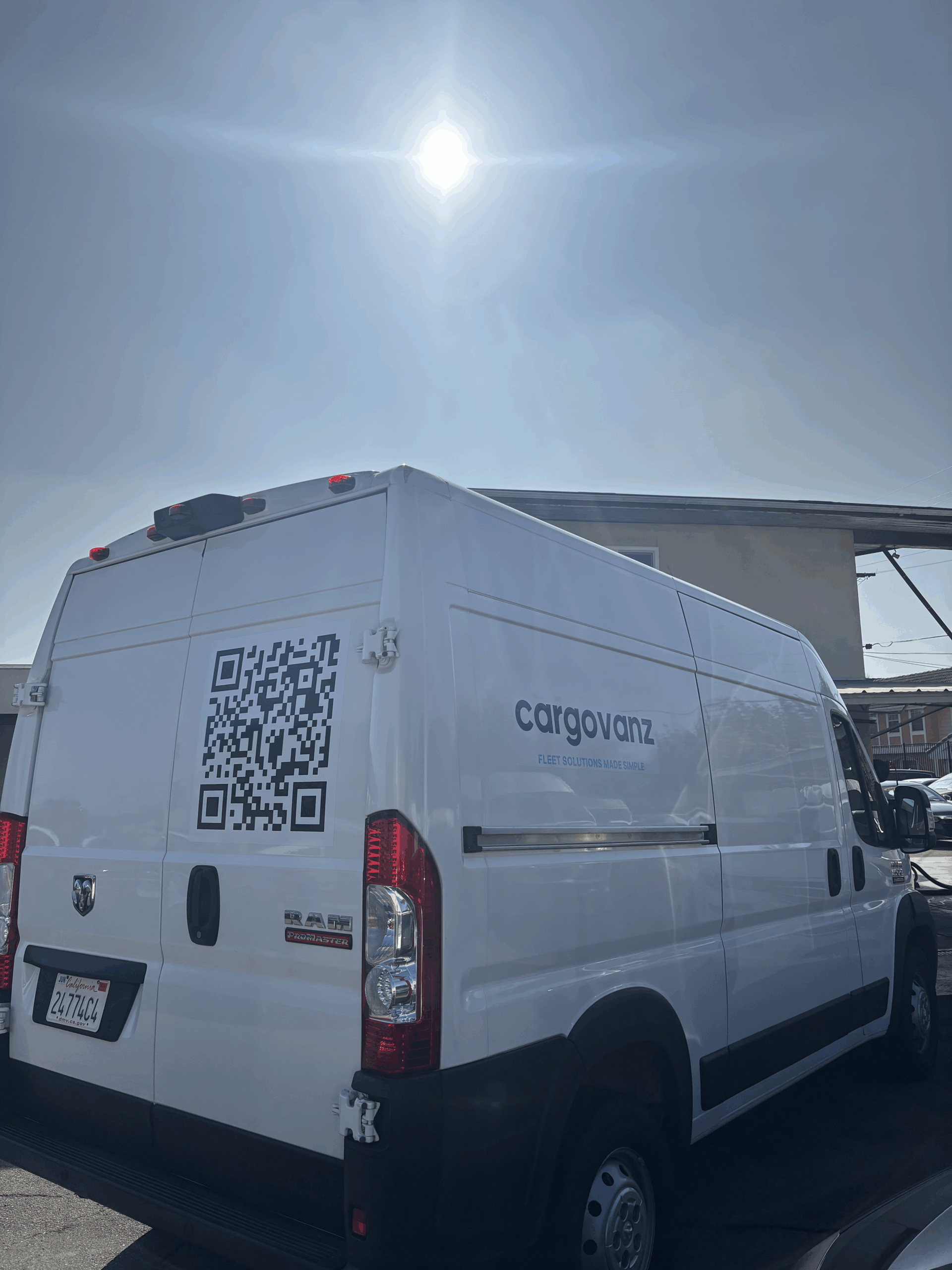 1500 ProMaster Cargo Van Rental with CargovanZ logo and code.