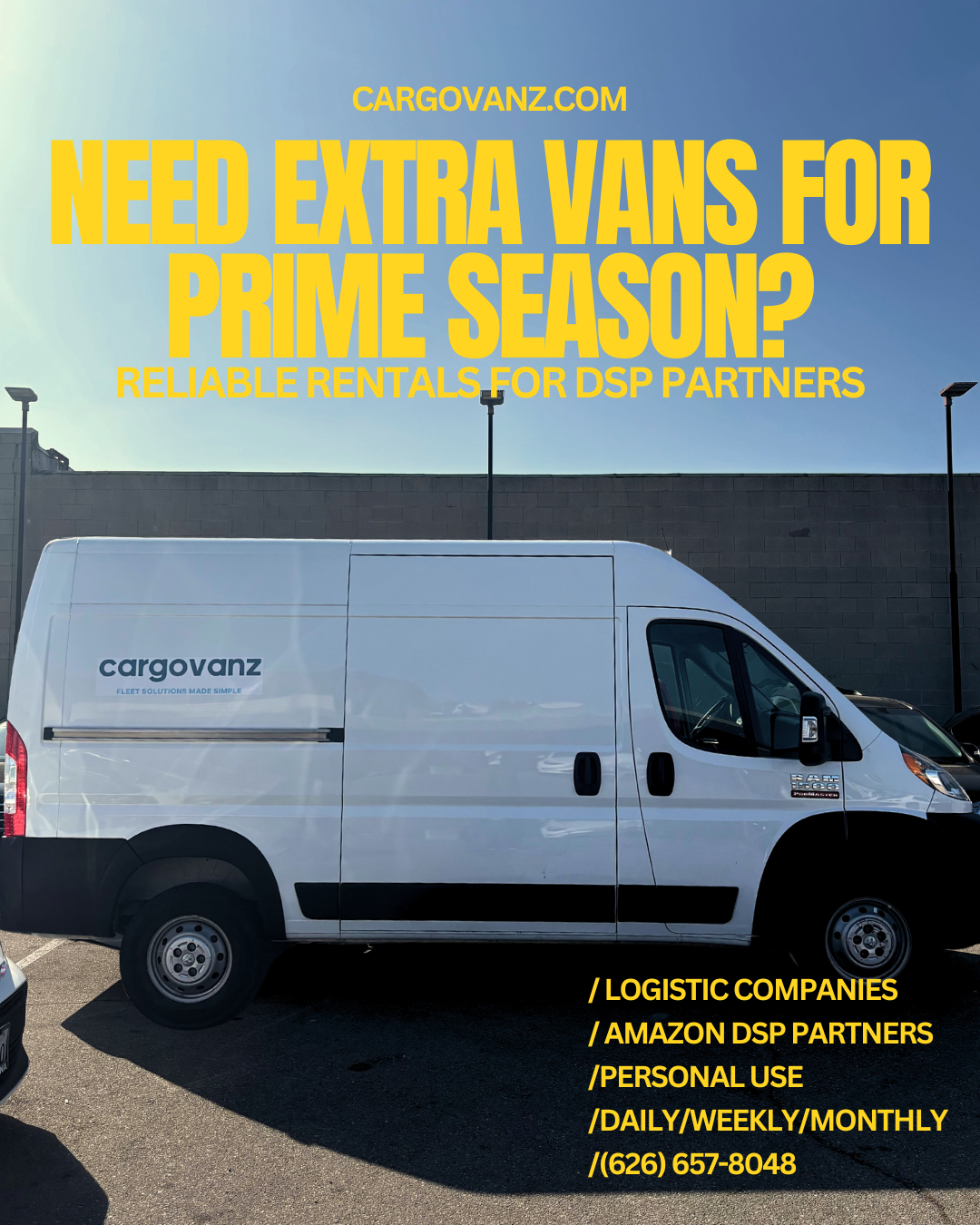 Prime Day and Black Friday Van Rental
