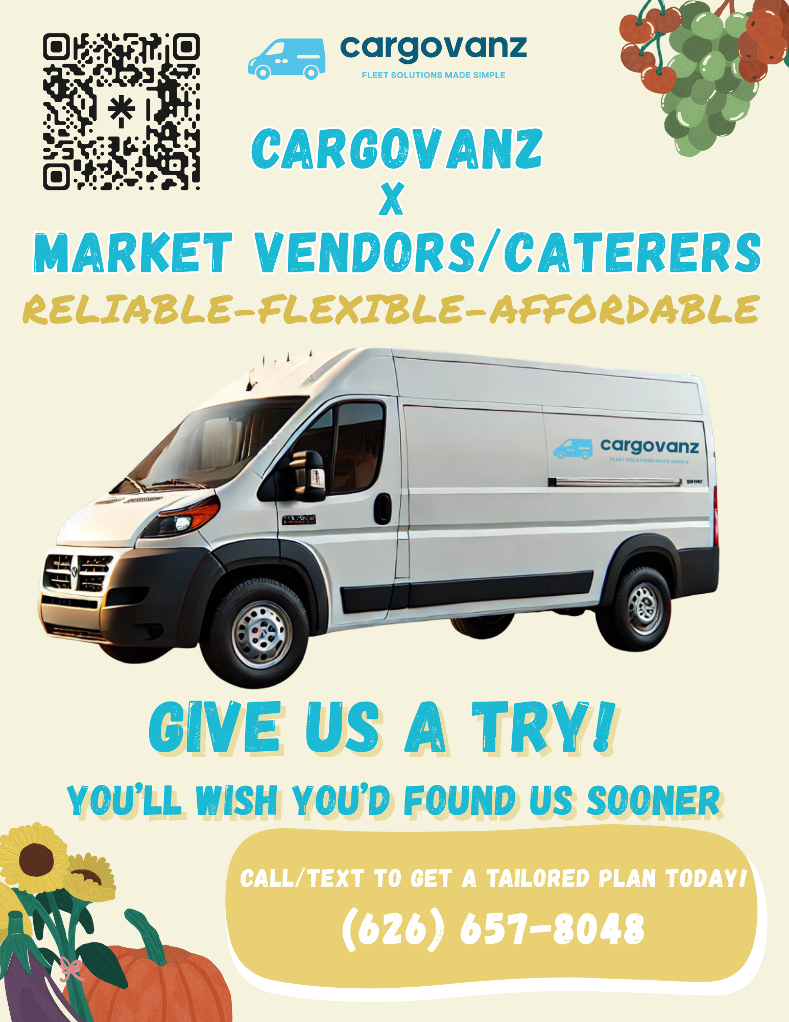 Cargo Van Rental for Caterers and Market Vendors
